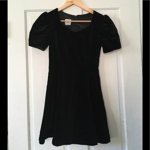 90s Vintage Laura Ashley Black Velvet Dress